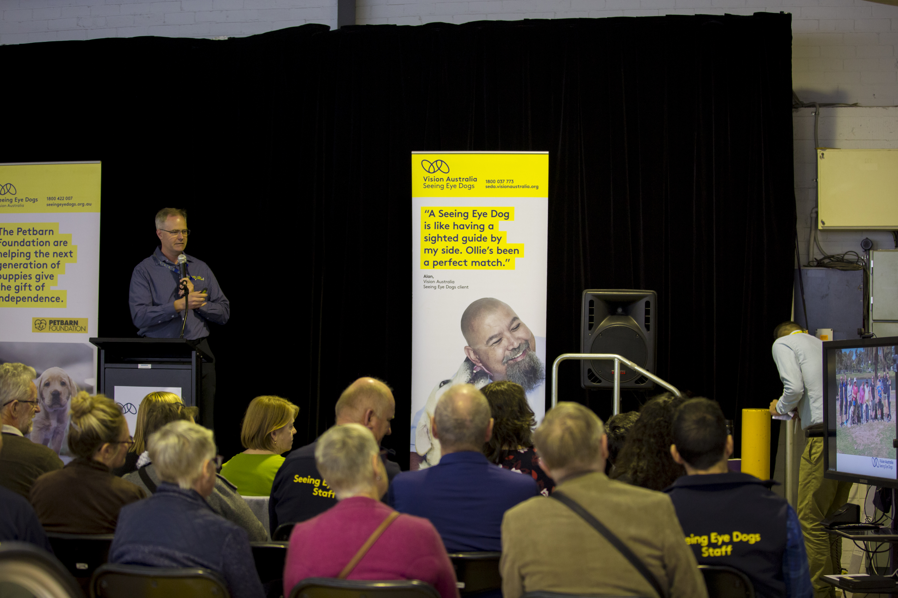 "Chief Instructor & Puppy Development Manager Patrick Glines kicks off proceedings by welcoming everyone to the event."