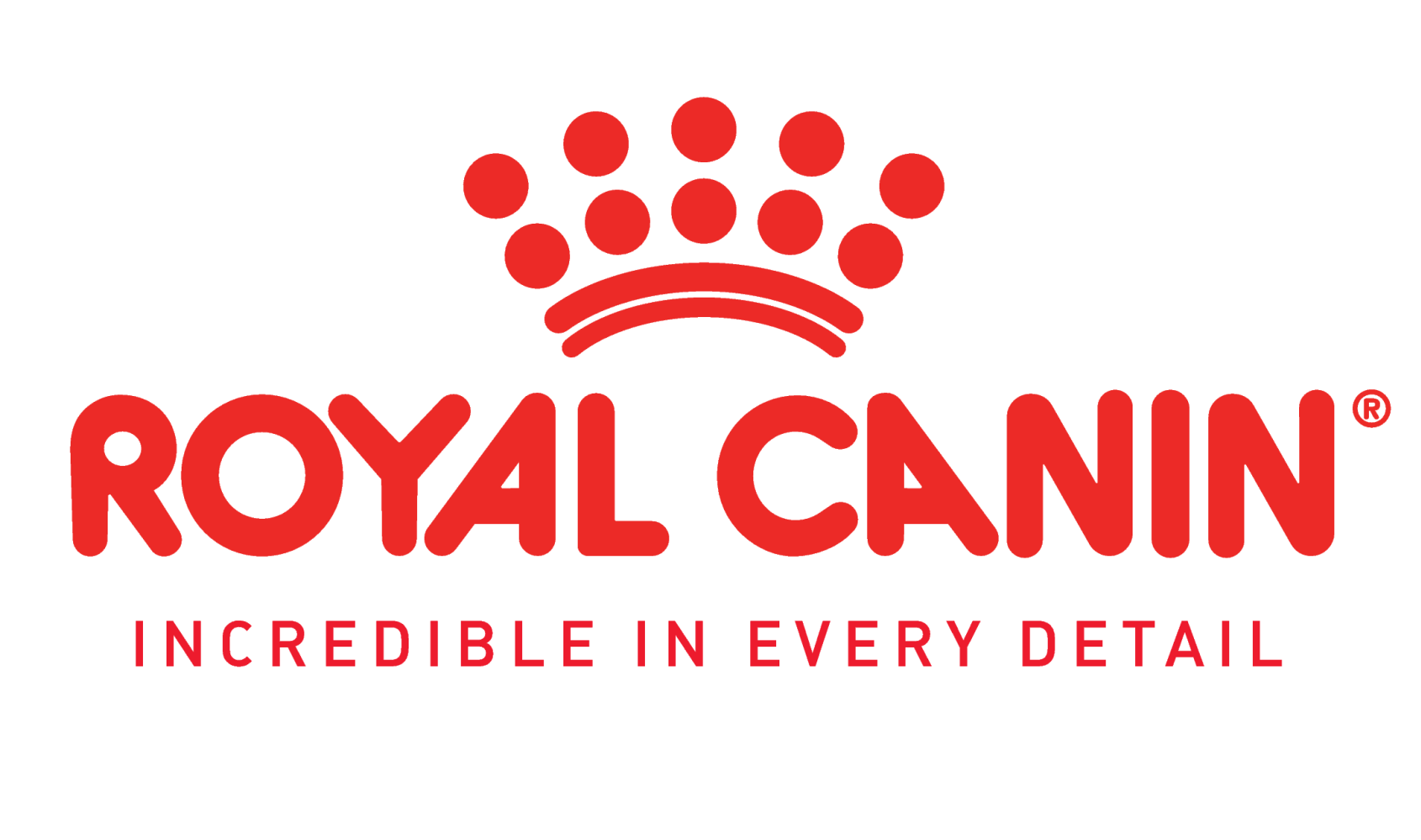 Royal canin logo, the words Royal Canin with a red crown on top